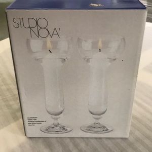 NWOT One Pair of Glass Floating Candle Holders